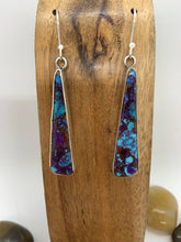 Load image into Gallery viewer, Mohave, Kingman Turquoise , and bronze composite sterling silver earrings
