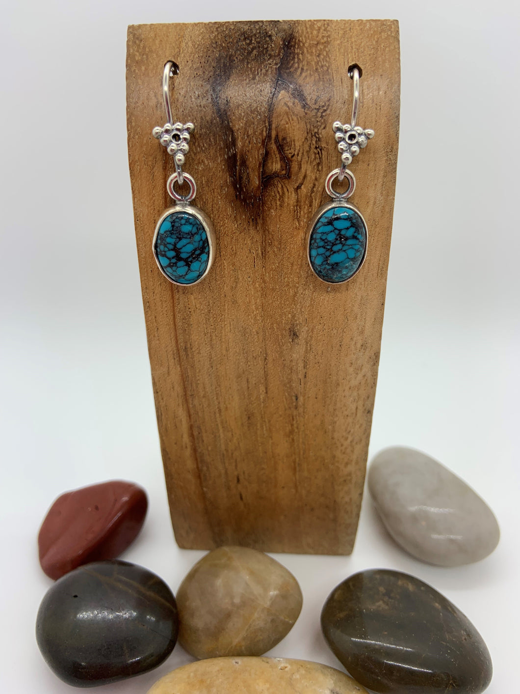 Yuangai Turquoise sterling silver earrings