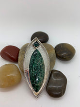 Load image into Gallery viewer, Sterling Silver Fushite and Tourmaline Pendant
