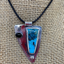 Load image into Gallery viewer, Turquoise and Onyx Pendant
