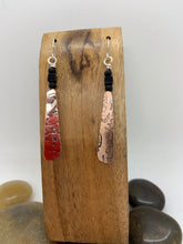 Load image into Gallery viewer, Etched Copper and Onyx Earrings
