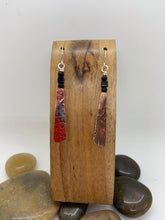 Load image into Gallery viewer, Etched Copper and Onyx Earrings
