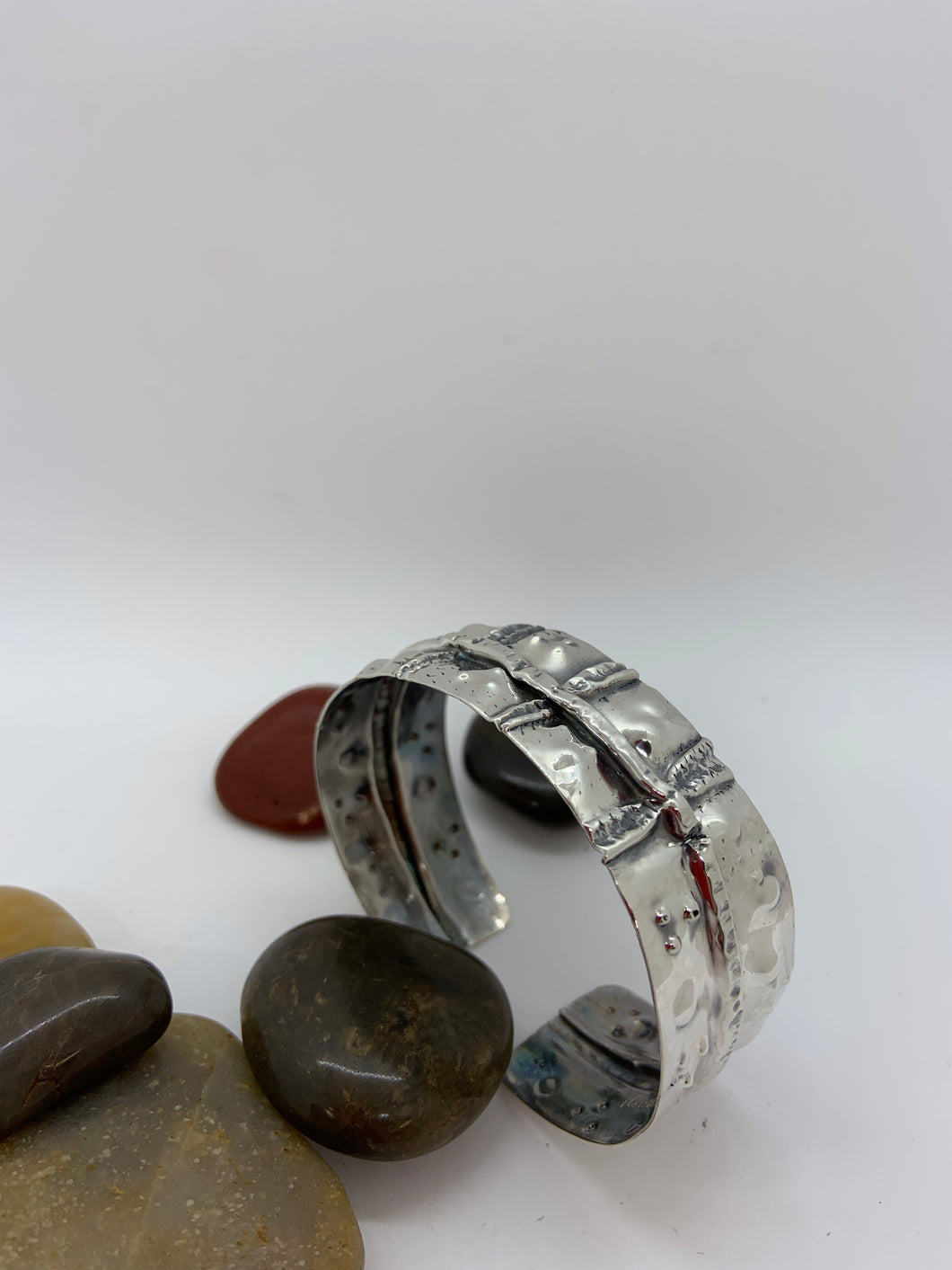 Fold-formed and Forged Sterling Silver Cuff Bracelet