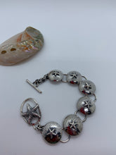 Load image into Gallery viewer, Textured sterling silver starfish bracelet.
